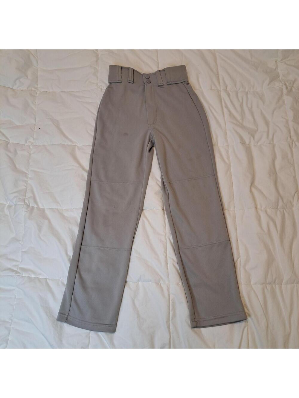 RAWLINGS Youth S Gray Baseball Softball Pants Belt Loops Pockets Boys Girls